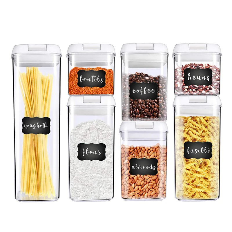 

Food storage box, top plastic kitchen moisture-proof 7-piece set, sealed multigrain storage tank