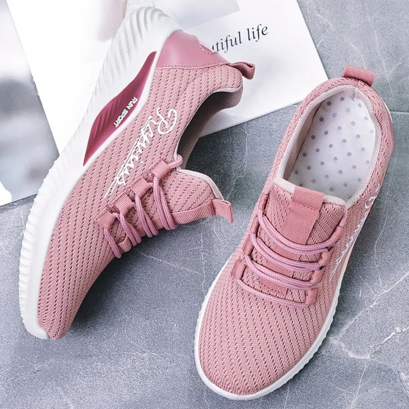 

723 women shoes sneakers custom shoes breathable and soft zapatillas mujer chaussure femme women running shoes, Black/white/pink