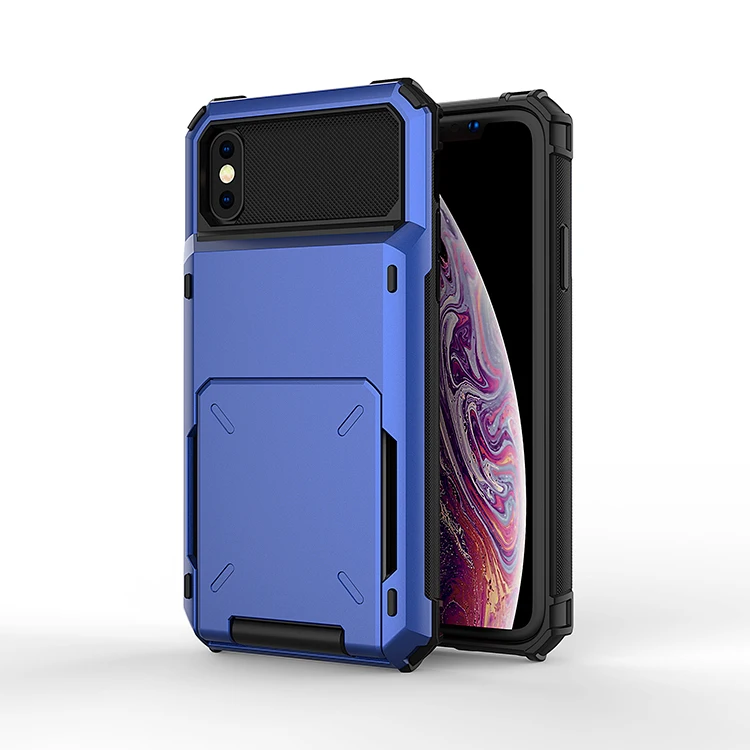 Flip cover mobile phone shell for iphone xr,rugged armor phone case for iphone xr credit card case