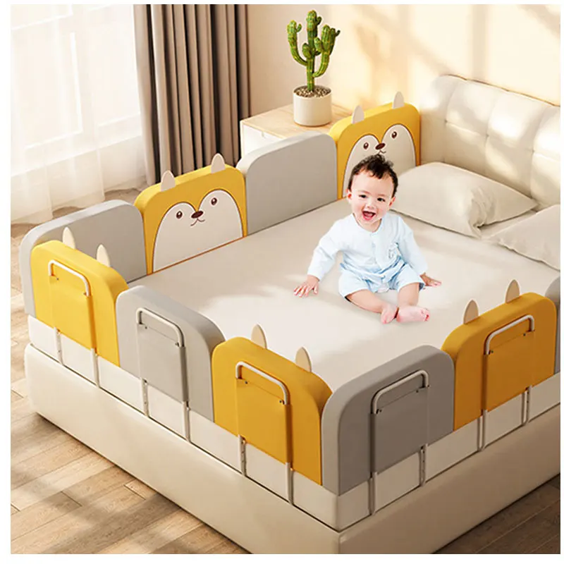 

Modern Portable Bed Rails, Modern 200 cm Bed Fence/, Pink/gray/yellow