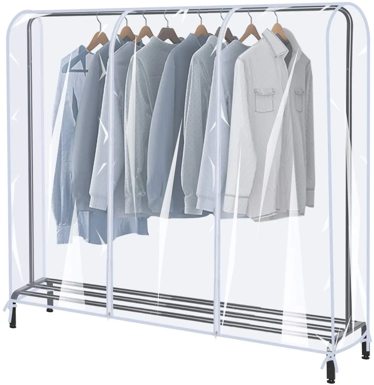 

Customized Packaging Plastic Transparent PEVA Clothing Rack Clear Suit Clothes Dustproof Waterproof Garment Cover Bag, Natural or dye color
