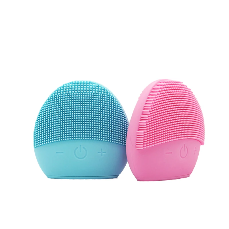 

New Arrival Mini Electric Silicone Face Brush Massager Facial Beautiful Silicone Facial Cleansing Brush, Pink,blue,customize