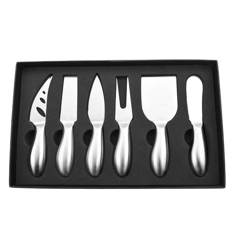 

RUITAIAmazon hot sale stainless steel 6 pieces cheese tools cheese cake knife set for family, Sliver