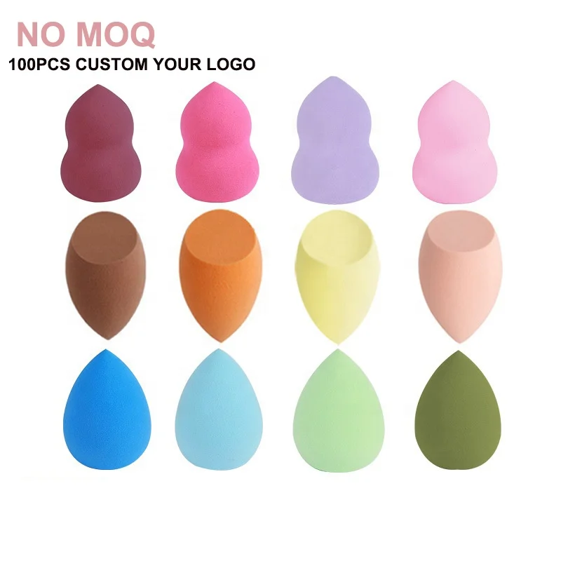 

Wholesale Makeup Sponge Blender LOW MOQ Colorful Make Up Sponge Latex Free Makeup Sponge Private Label, Picture or customized color