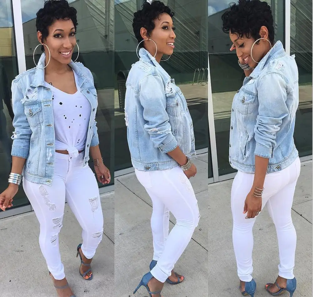 

2021 fall new Fashion plus size denim jacket women