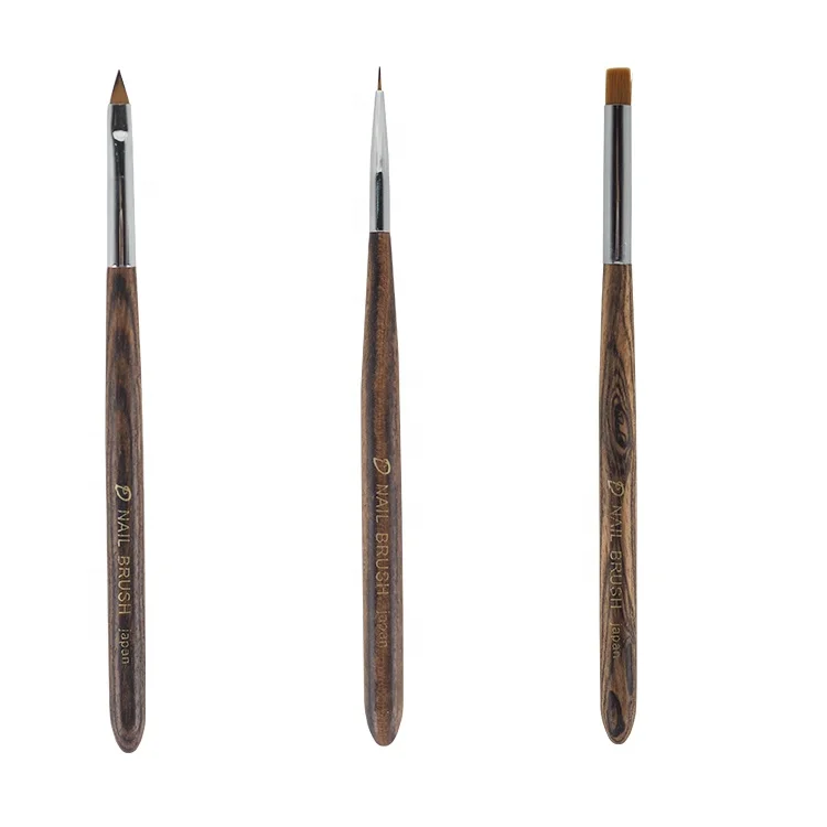 

Oval gel liner wooden handle nylon nail art brushes