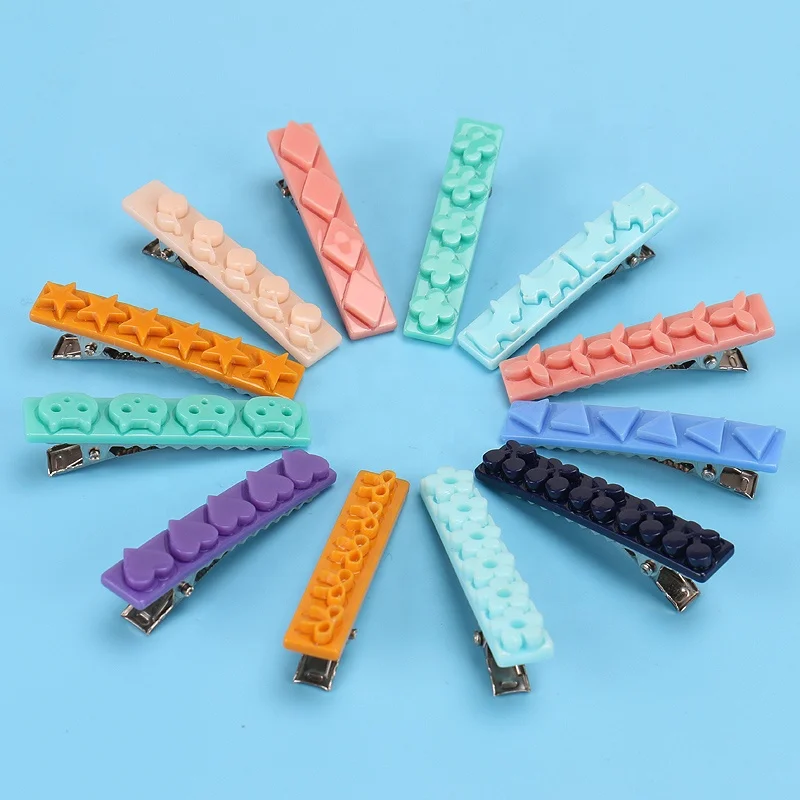 Wholesale Cheap Various Shapes Hair Clips Acrylic Heart Hair Clip