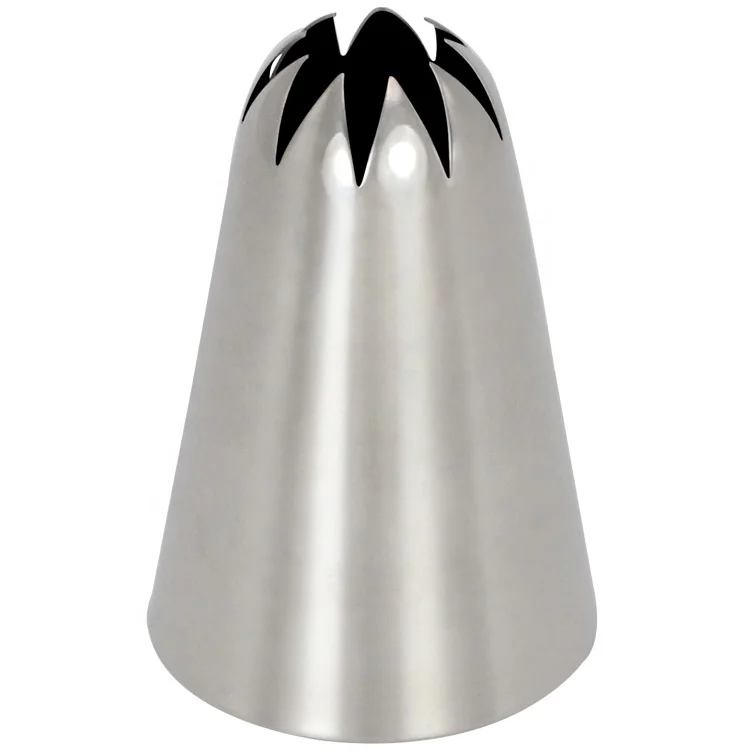 

Promotion seamless stainless steel baking tips flower nozzle icing piping tips, Silver