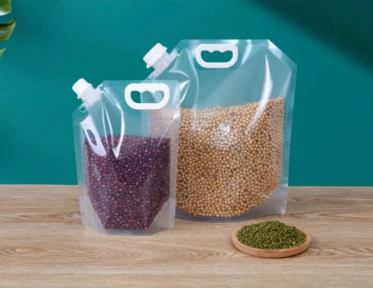 

Custom transparent plastic spout pouch 0.5kg 1kg 1.5kg 2.5kg 5kg 10kg Stand Up shampoo spout pouches for food storage