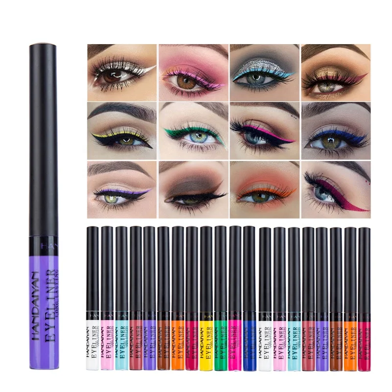 

Wholesale Waterproof Eye Liner Private Label 34 Colors UV Liquid Matte Black White Brown Eyeliner Pencil For Eyes Makeup