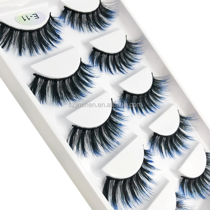 

The Newest 16 Styles 5 pairs E-11 High Quality colorful Mink Eyelash Light and Soft Charming Eyelashes for paty