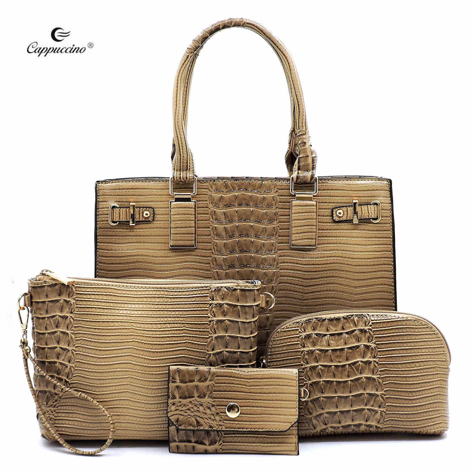 

Women New Arrivals 2021 Custom Logo China Suppliers Tote bag Office Croc 4 in 1 Boxy Satchel Faux Vegan Leather Ladies Handbag, Rich color
