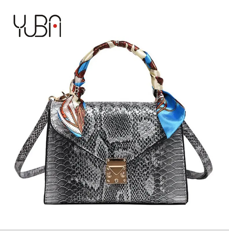 

Retro Serpentine Metal Lock Tide Simple Brand Snake Pattern handbags messenger sling crossbody shoulder bag