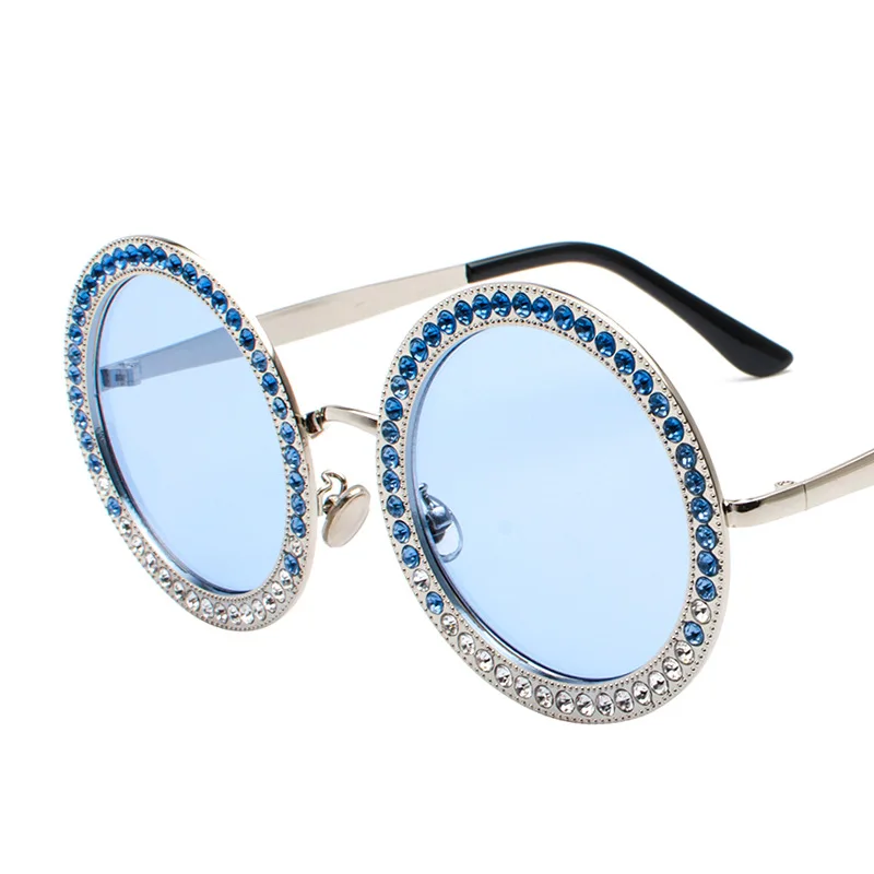 

2021 New round diamond sunglasses Fashion ocean lens multicolor glasses Catwalk street shot sunglasses