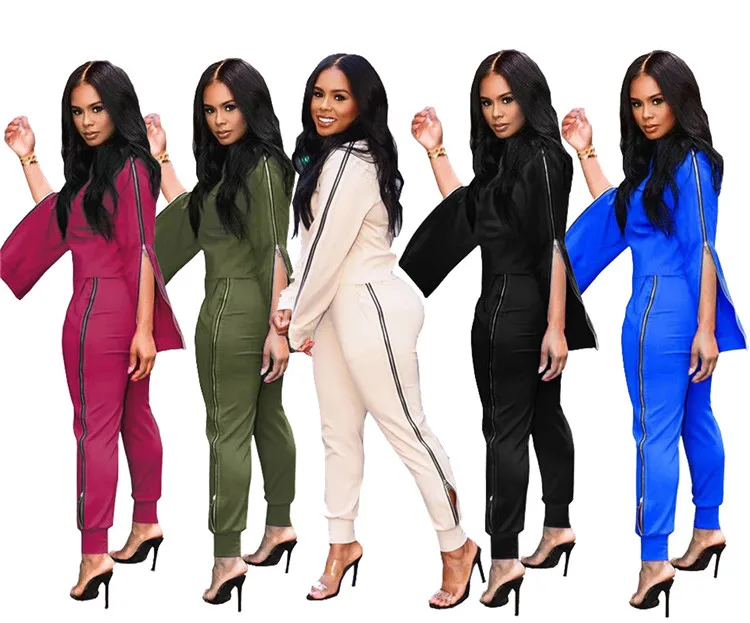 

D94672 2020 fashion women outfit casual ladies tracksuit fashion o neck 2 piece set