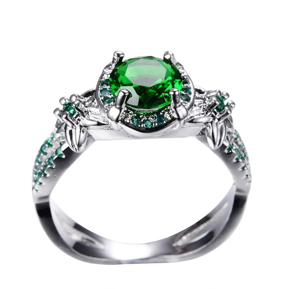 

ADELANTE Factory Prices High Quality Jewelry 925 Fashion Women Sterling Silver Gem Stone Light Green Ring