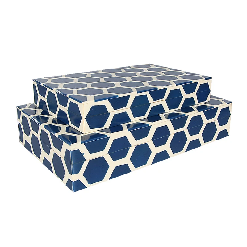 

Cheap Home Interior Office Decoration Accessories Resin Jewelry Box For Home And Hotel, Blue