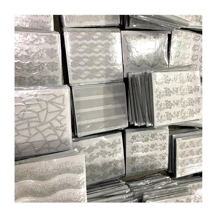 White Crystal AB Rhinestone transfer motif diamond sticker for scarf, garment tudung shawl Dmc Stone Iron on diamond Rhinestone
