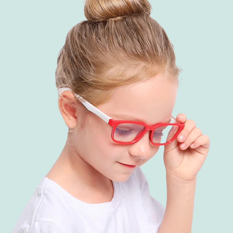 

anti blue light Soft Kid EyeglassesSquare Children Optical Frame Silica Gel, Custom colors