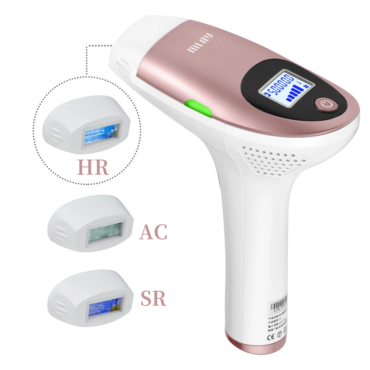 

MLAY T3 Home Use Permanent IPL Laser Hair Removal Machine for Women Men 500,000 Flashes (HR+SR+AC)3IN1 Haarentfernung Epilator