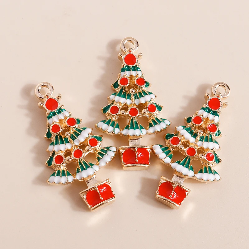 

16*29mm Fanny Christmas Tree Charms for Jewelry Making DIY Necklaces Earrings Making Accessories New Year Jewelry Findings, Picture shows