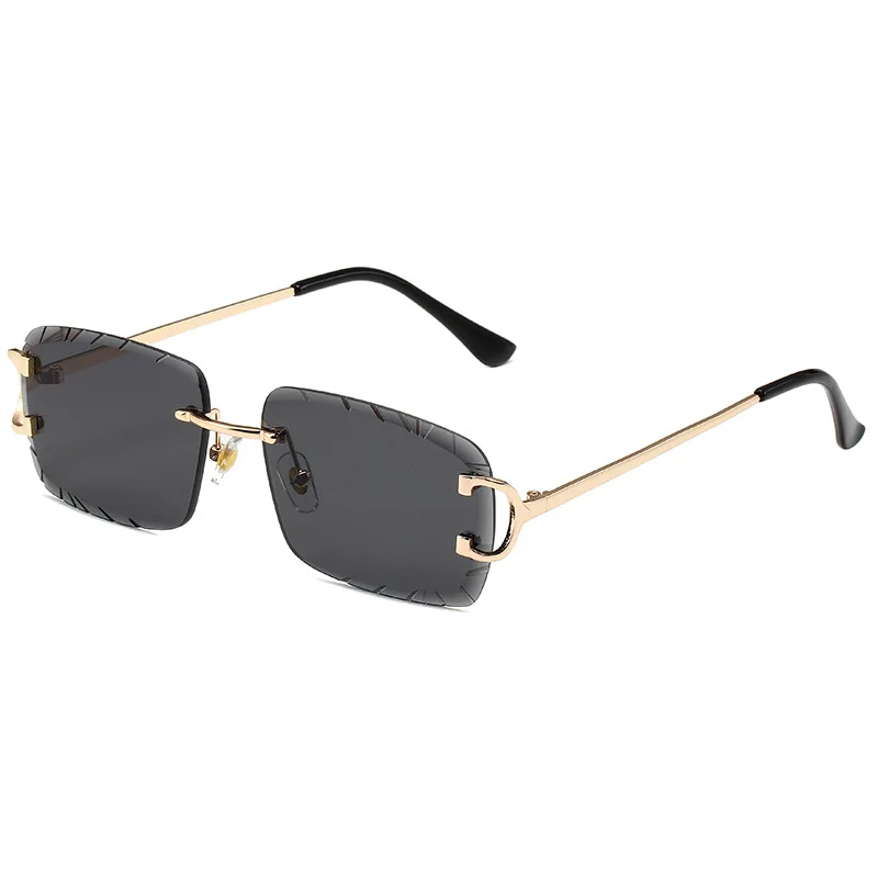 Trendy Sunglasses Uv400 Glasses Logo Metal Square Sunglasses for Men Shade 2026 Ladies Rimless Sunglasses