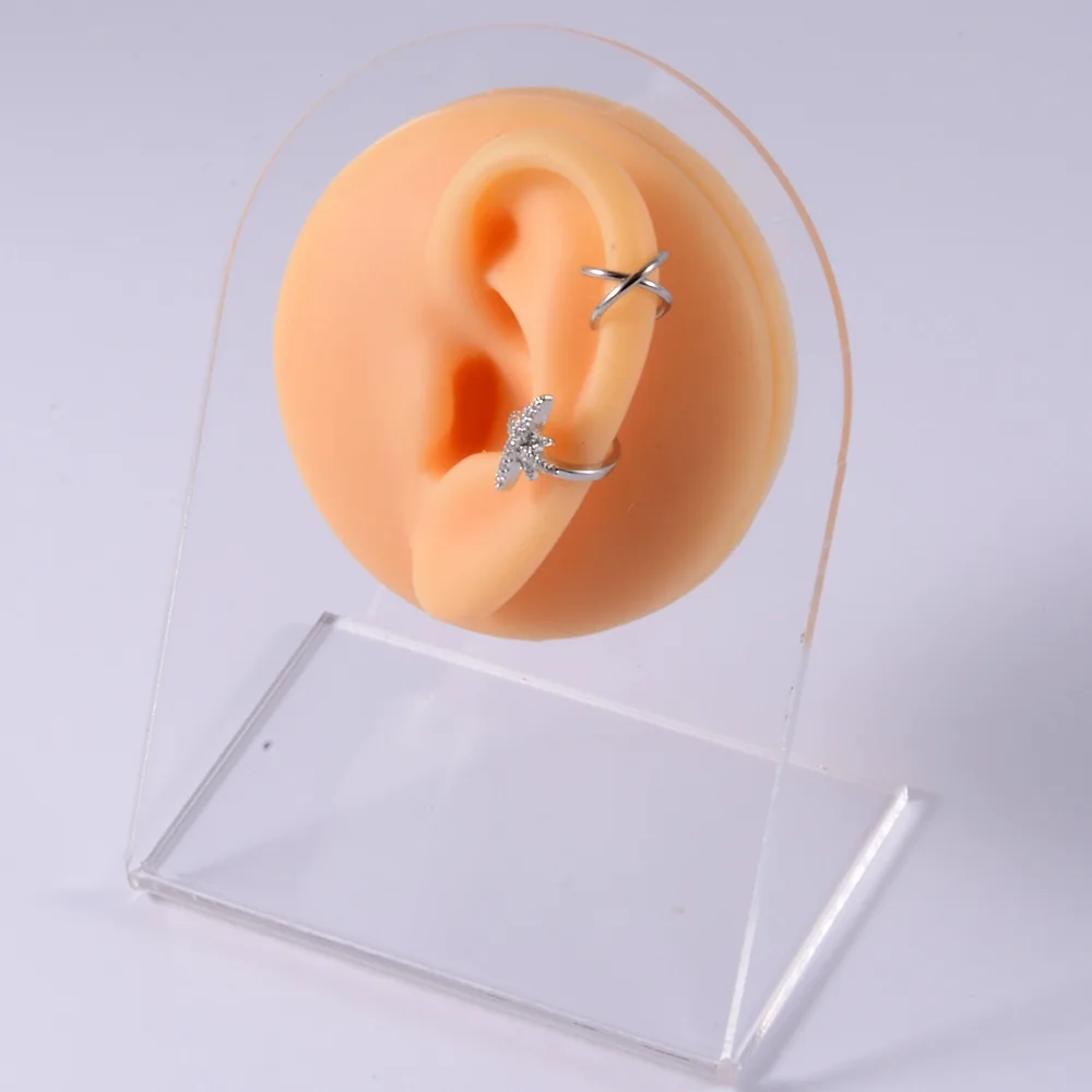 

POENNIS Soft display model with stents Faux Real artificial piercing model 6 Display tool piercing jewelry, As picture