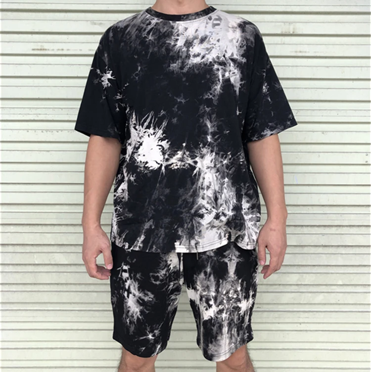 

Custom autumn christmas unisex cotton 2 piece set tie dye sweatsuit