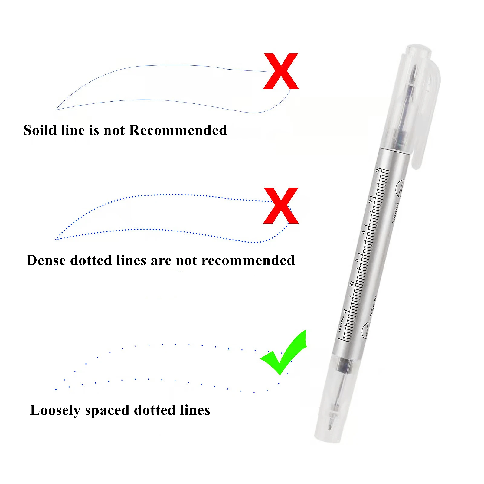 

Wholesale Medical Sterile White Skin Marker Pen Tattoo Marker With Soft Ruler