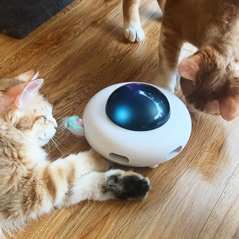 

Electric Hair Sucking Removing Cat Hair Automatic Steering UFO Turntable Cat Toys