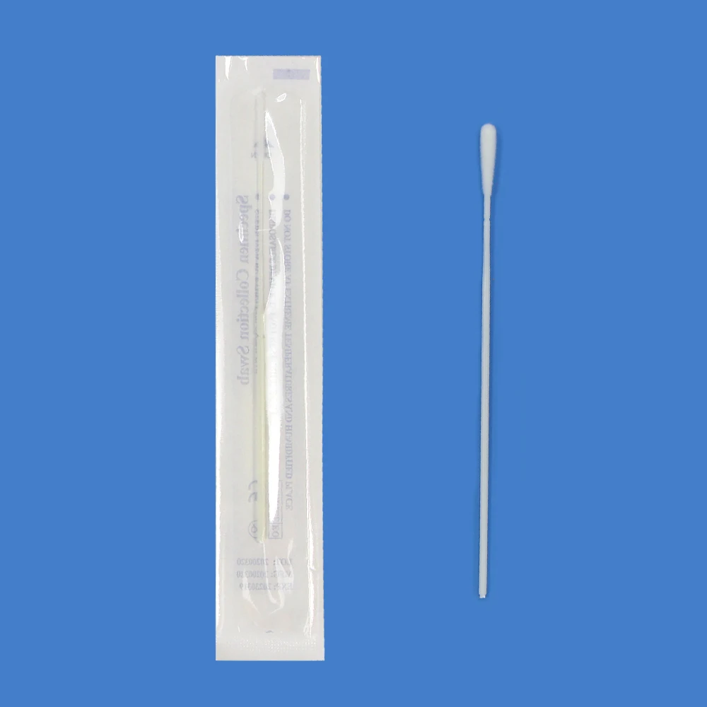 Specimen Collection Saliva Sterile Nasal Flcoked Swab Plastic Sampling
