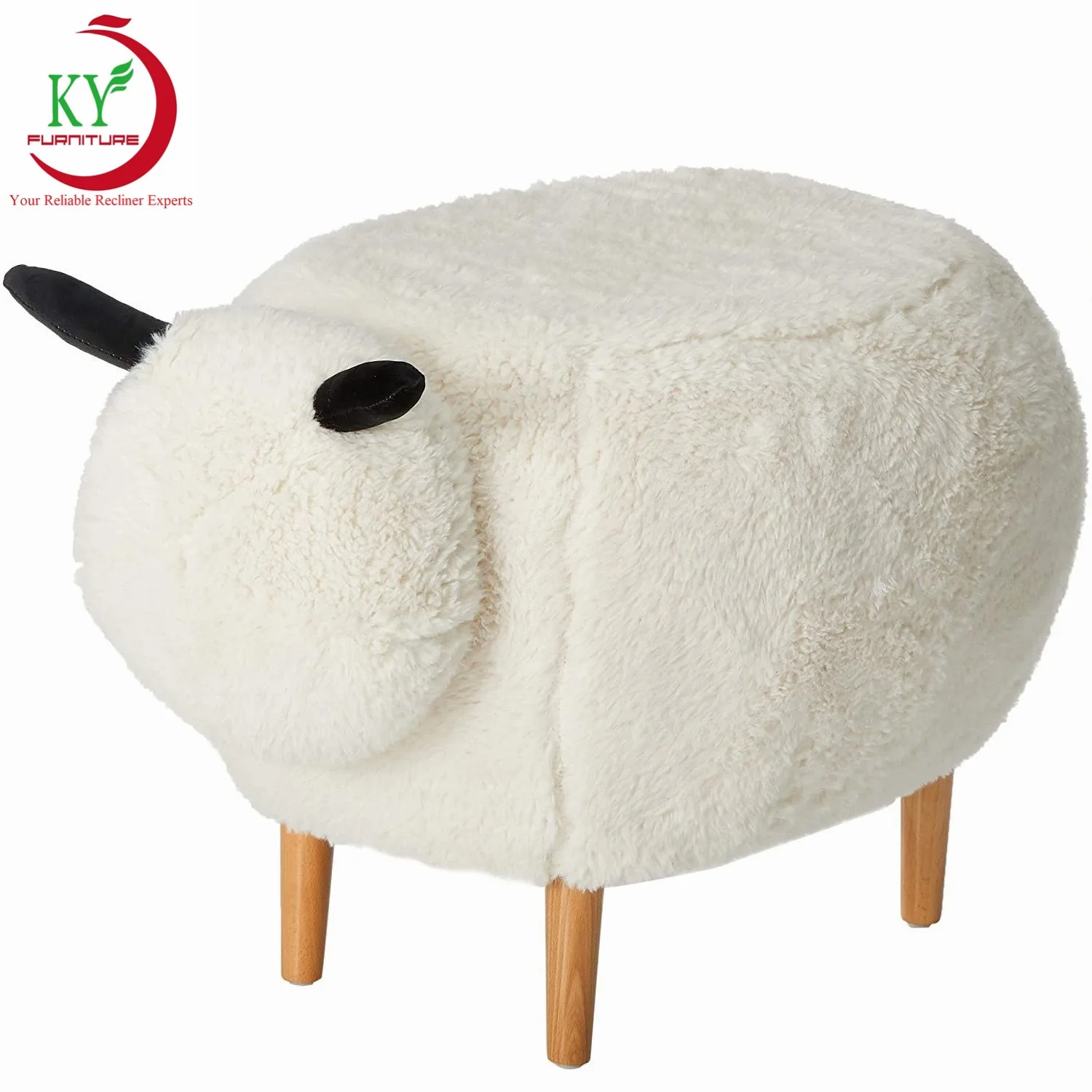 

JKY Furniture Modern Popular Cute Animal Ottoman Footstool Children's Wooden Cartoon Toy for Kids Chair