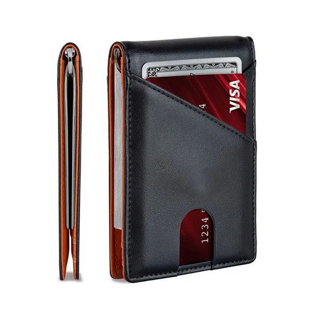

Genuine leather Casual RFID Blocking Credit Card Holder men wallets, Customized color