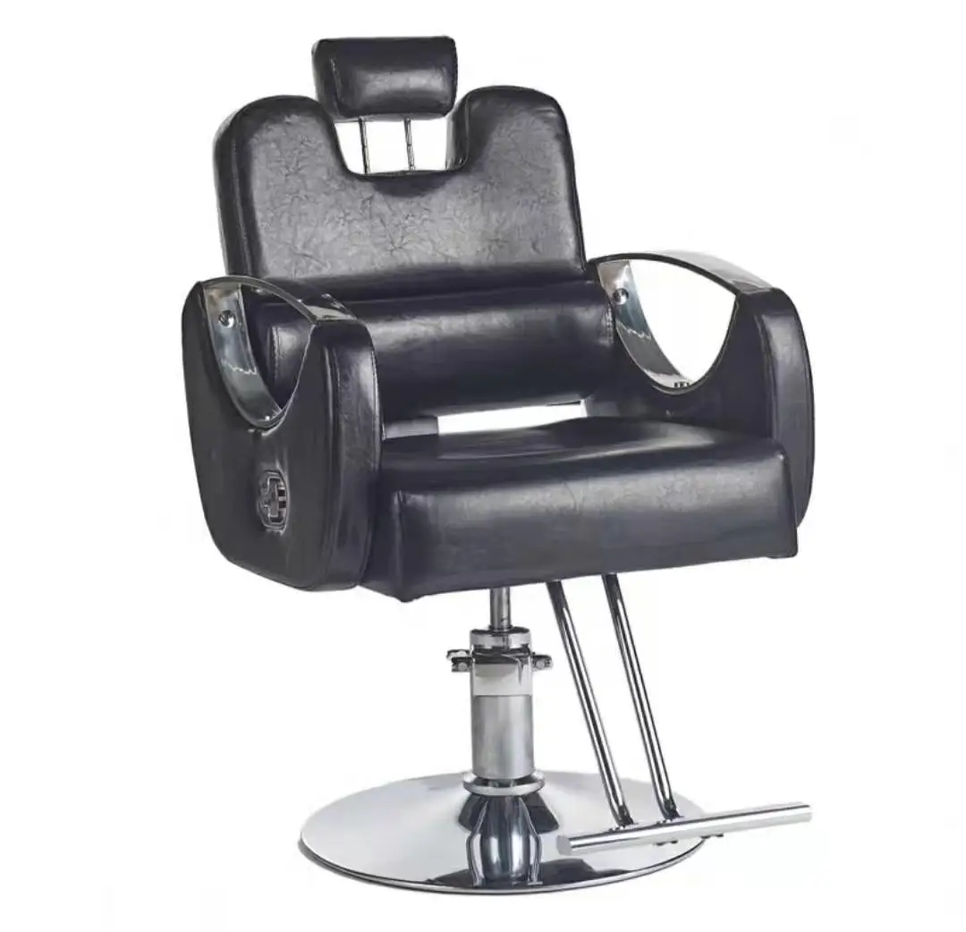 Professional All Purpose Reclining Hydraulic Styling Salon Barber Chair Black Beauty Salon Furniture Comfortable Wooden Packing