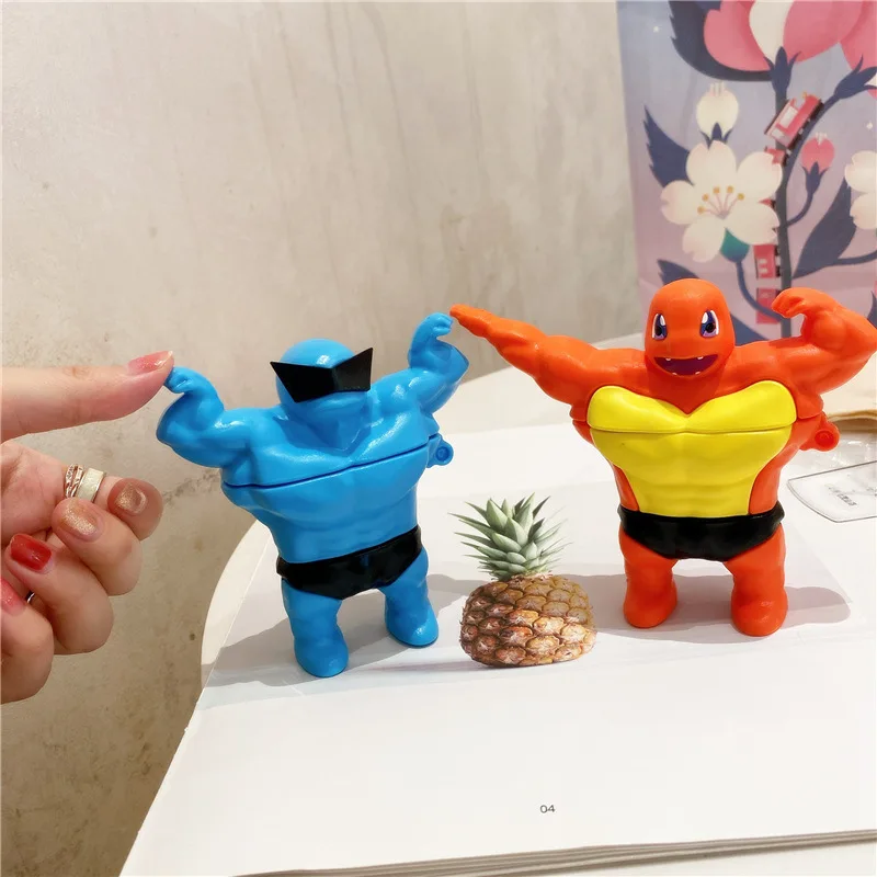 

Pokemon Muscle Man Action Figure doll case for Airpods 1 2 pro Funny Creative wireless earphone cover free shipping, Colorful