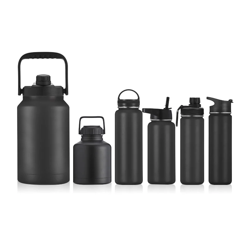 

Customized Sports Water Bottle Vacuum Flask Stainless Steel Water Bottle Custom Logo With New Wide Handle Straw Lid