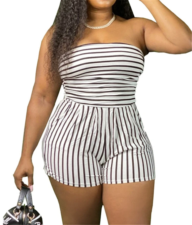 

Wholesale plus size clothing women 2021 summer one piece jumpsuits rompers woman