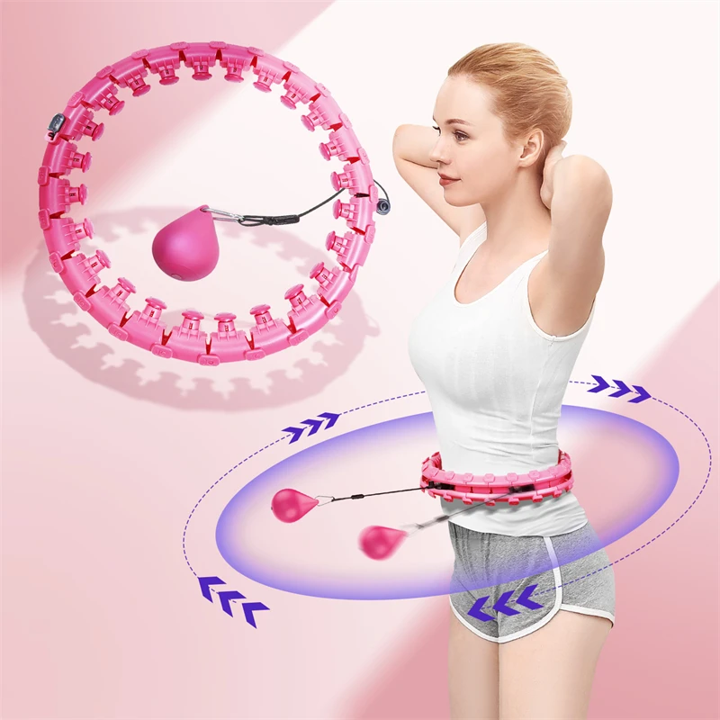 

Home Slimming Smart Hula Ring Hoops Detachable Thin Waist Abdominal Exerciser Adjustable Auto Spinning Hula Sport Hoop for Women