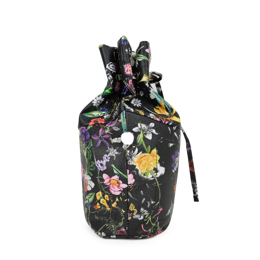 

New Floral Drawstring with Buckle PU Leather obag Inner Pocket Lining for O Bag basket