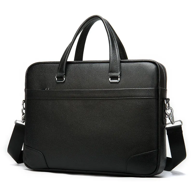 

OEM online shopping WESTAL male men's Genuine Leather briefcase Male man laptop bag natural Leather for men Messenger handbags, Black