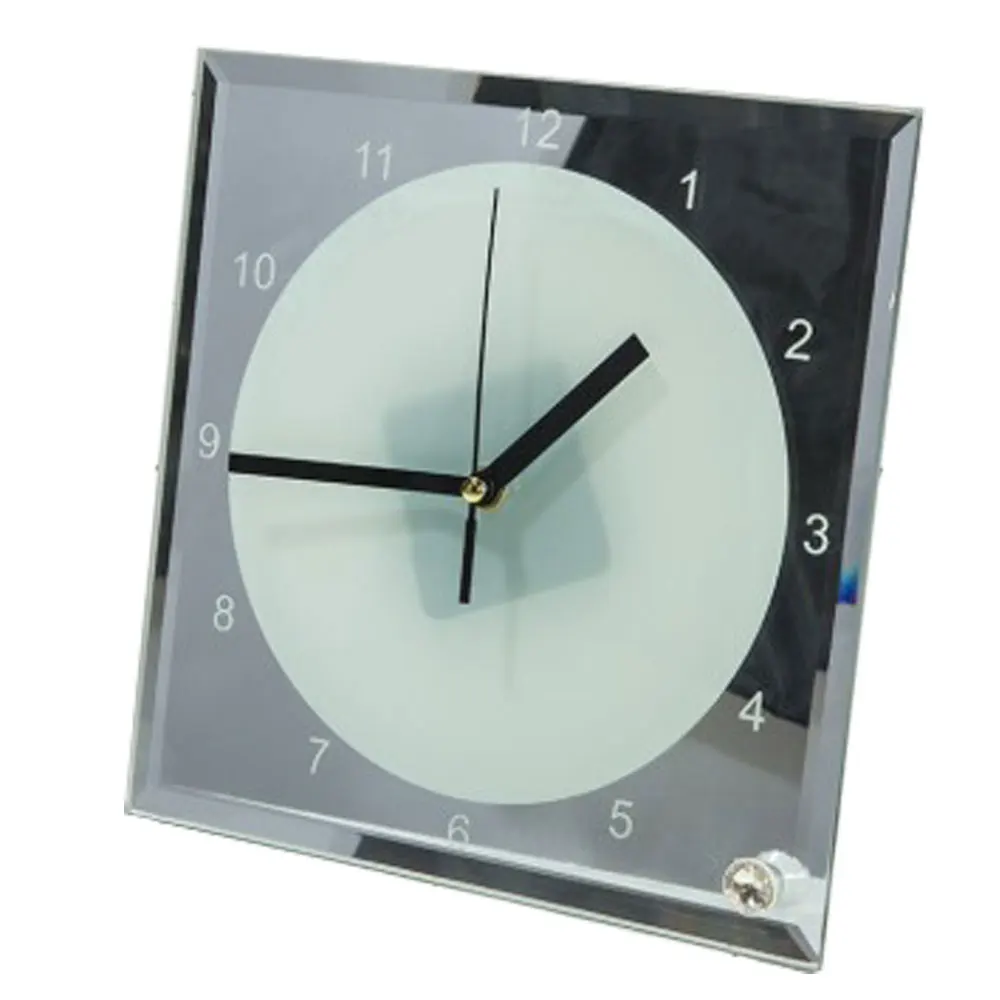 

US Stock, 20pcs 7" x 7" Sublimation Blank Glass Photo Frame with Glossy Round Clock