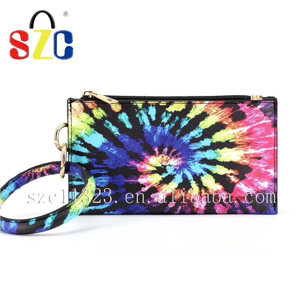 

Fashion Plangi Colorful Waterproof PU Handbag with Bracelet Coin Bag Customizable