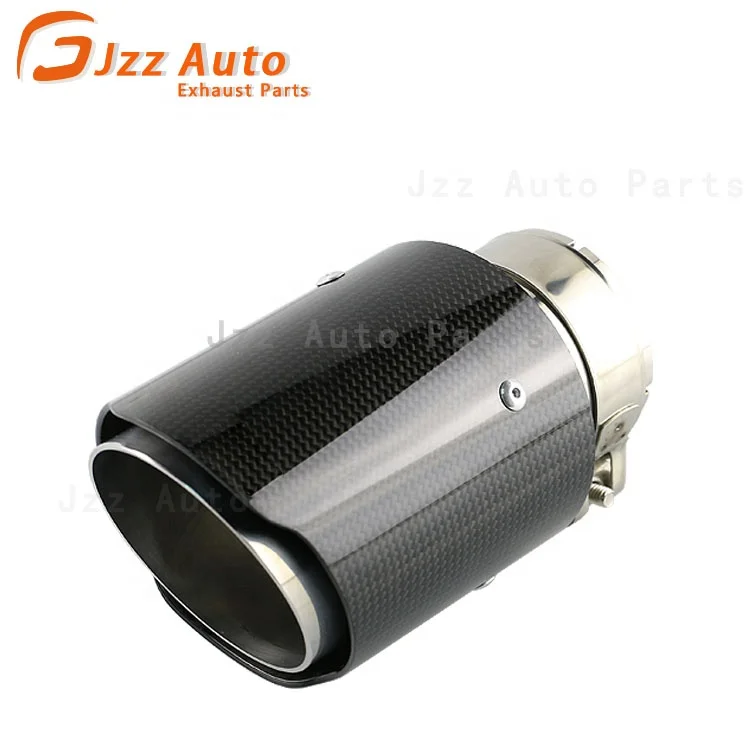 

JZZ car gloss carbon fiber black 63mm intake exhaust tip muffler tail pipe 89mm outlet