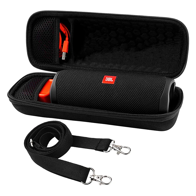 

Outdoor Waterproof Storage Hard Case for Wireless Speakers Portable EVA Speaker Travel Carry Case Bag Flip 5 Case, Black