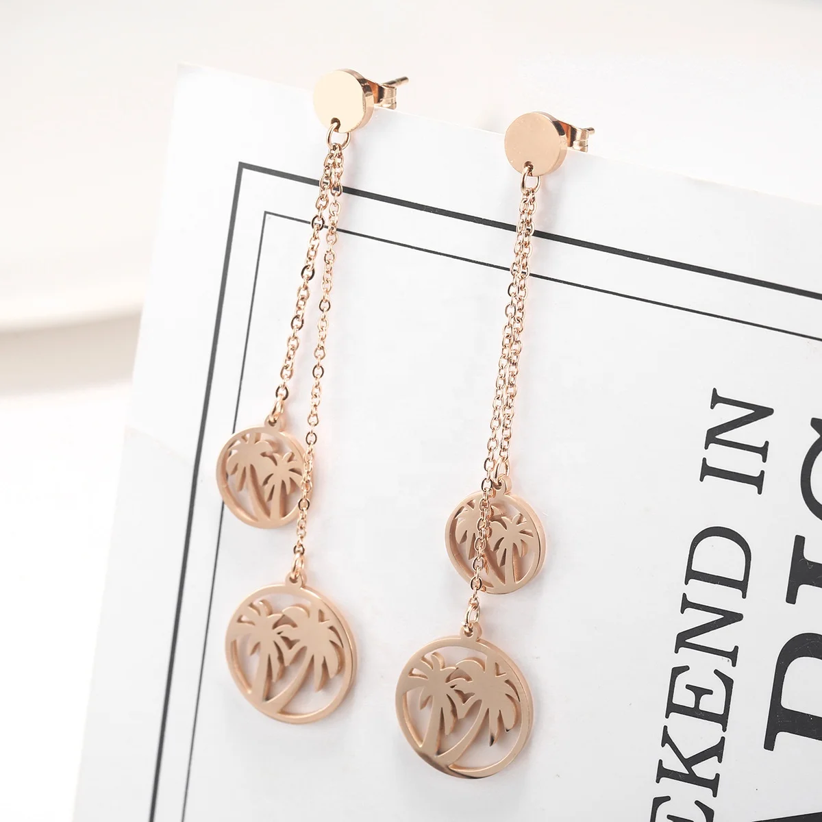 

Luxury fashion crystal zircon diamond gold-plated pendant earrings set jewelry women stainless steel earrings, Picture shows
