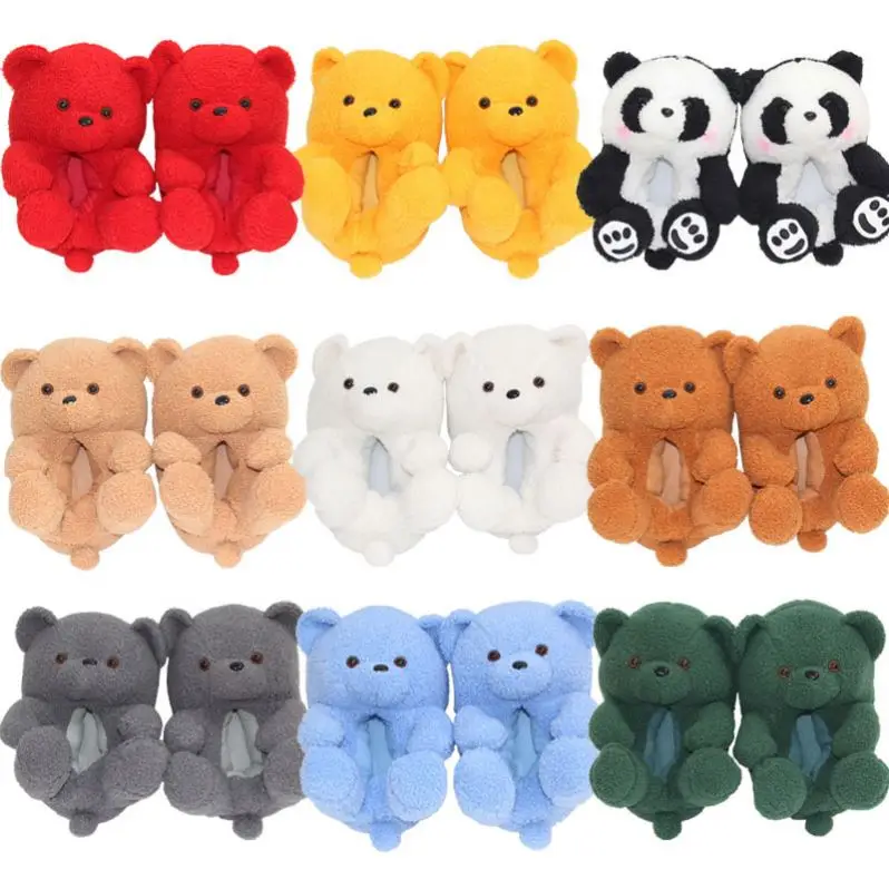 

Teddy Bear Slippers 2021 New Arrivals Fuzzy Teddy Bear Baby Teddy Bear Slippers Women, Picture