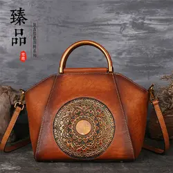 YQ03 free shipping Vintage Genuine Leather Women h