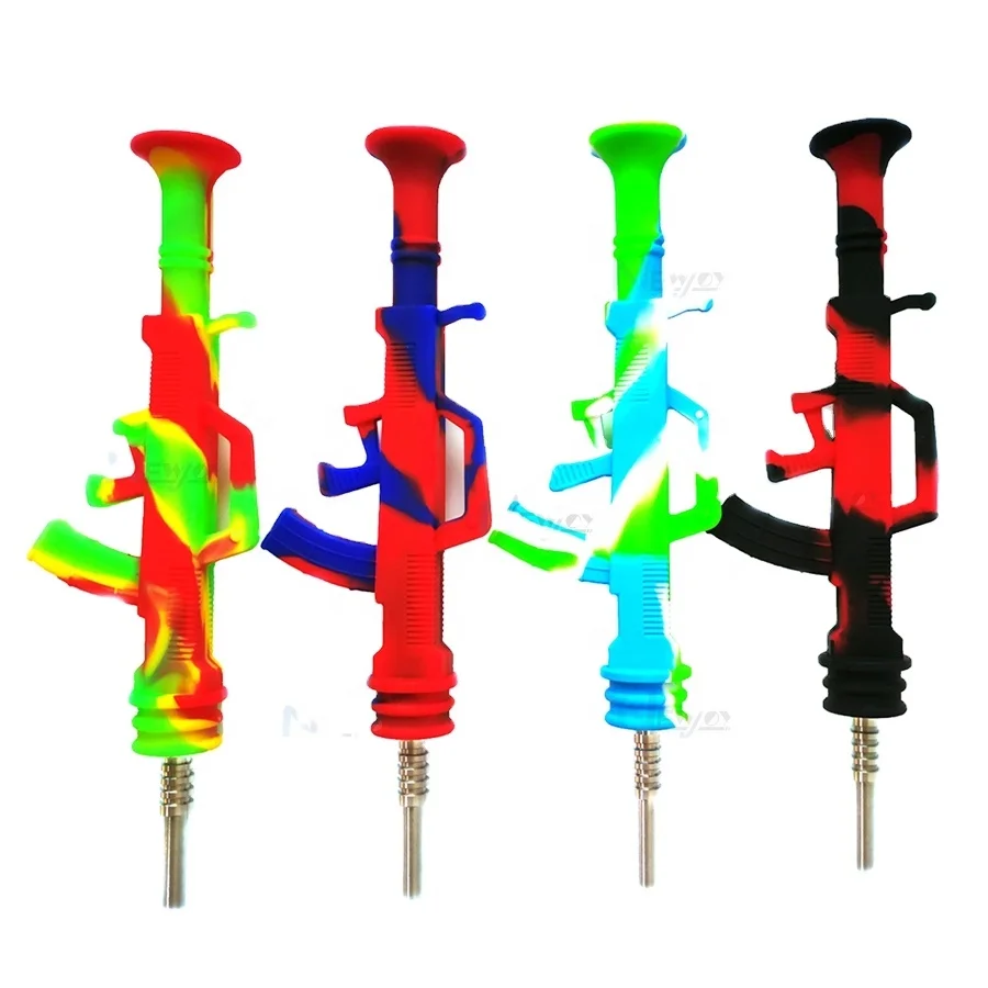 

Newjoy NC8 Dab Rig  Includes 14mm Titanium Nail Silicone Honey Straw Smoking Accessories Nector Collector Set, Mixed designs colors
