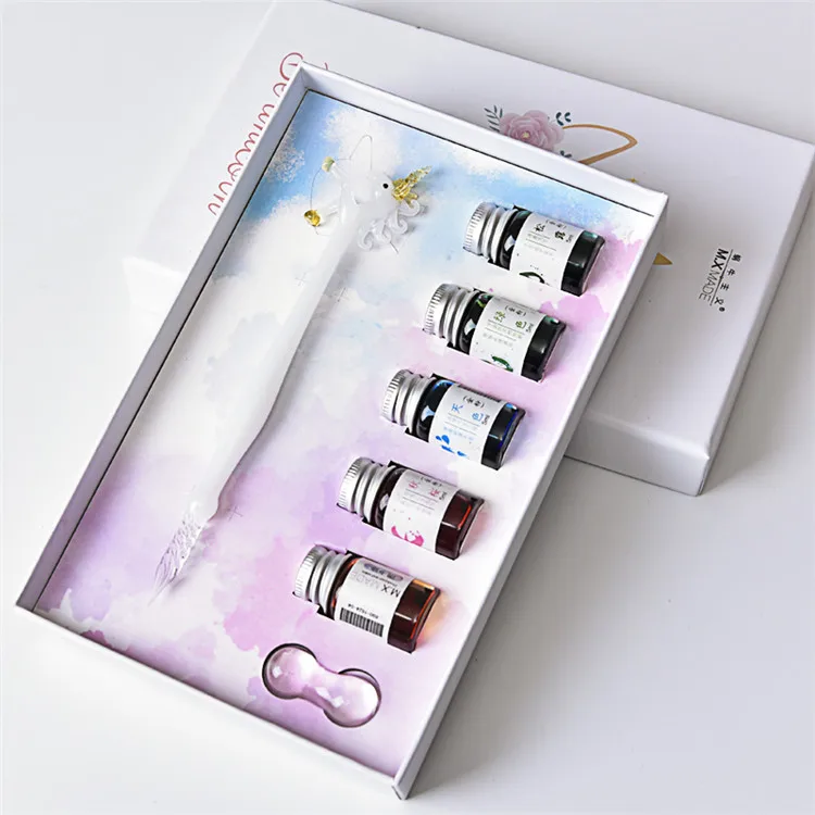 
Hot Selling Signature Overvalue Crystal Glass Dip Pen Wholesale Handmade Dip Pen and Ink 