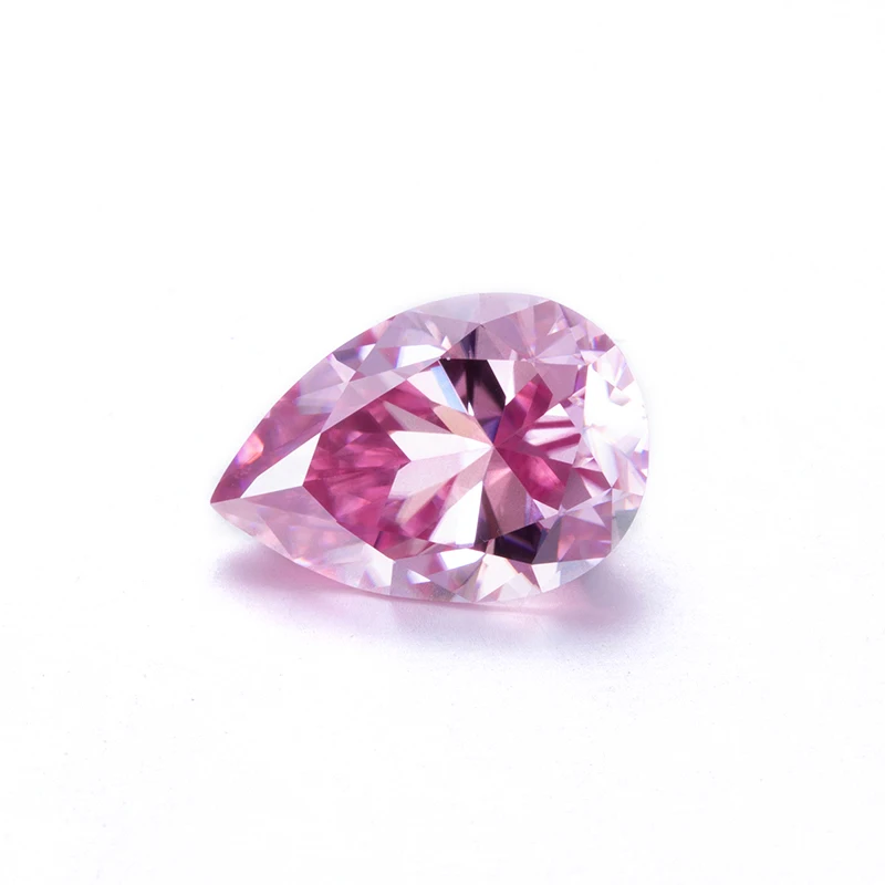 

Factory wholesale price moissanite diamond loose gemstones pink color pear shape for jewelry making
